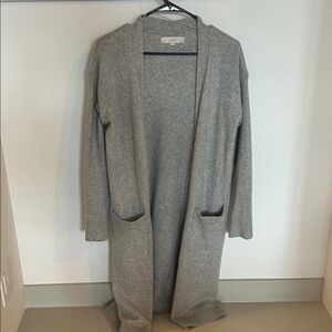 LOFT Women's Heather Gray Long Cardigan